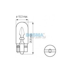 Žiarovka 12V/5W W2,1x9,5d W5W HELLA - 10ks