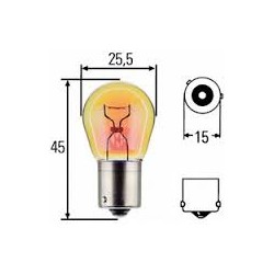 Žiarovka 24V/21W ORANGE HELLA - 10ks